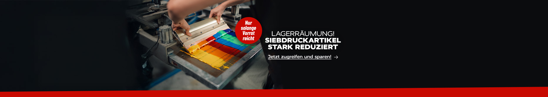 Abverkauf – Siebdruckfarben.